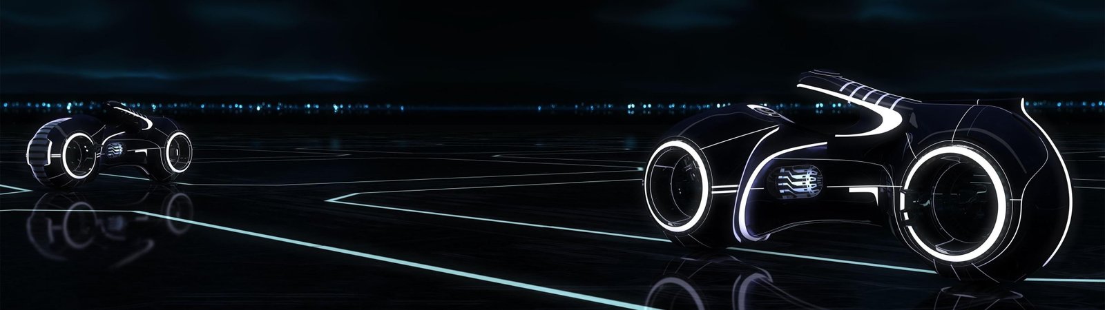 black and white robotic motorcycle digital wallpaper Tron Legacy 40 widescreen dualmonitor dualscreen 2k 4k