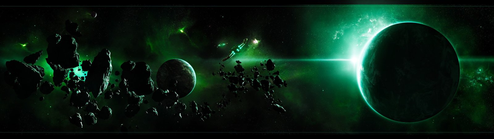 outer space wallpaper art planet spaceship asteroid 32 widescreen dualmonitor dualscreen 2k 4k
