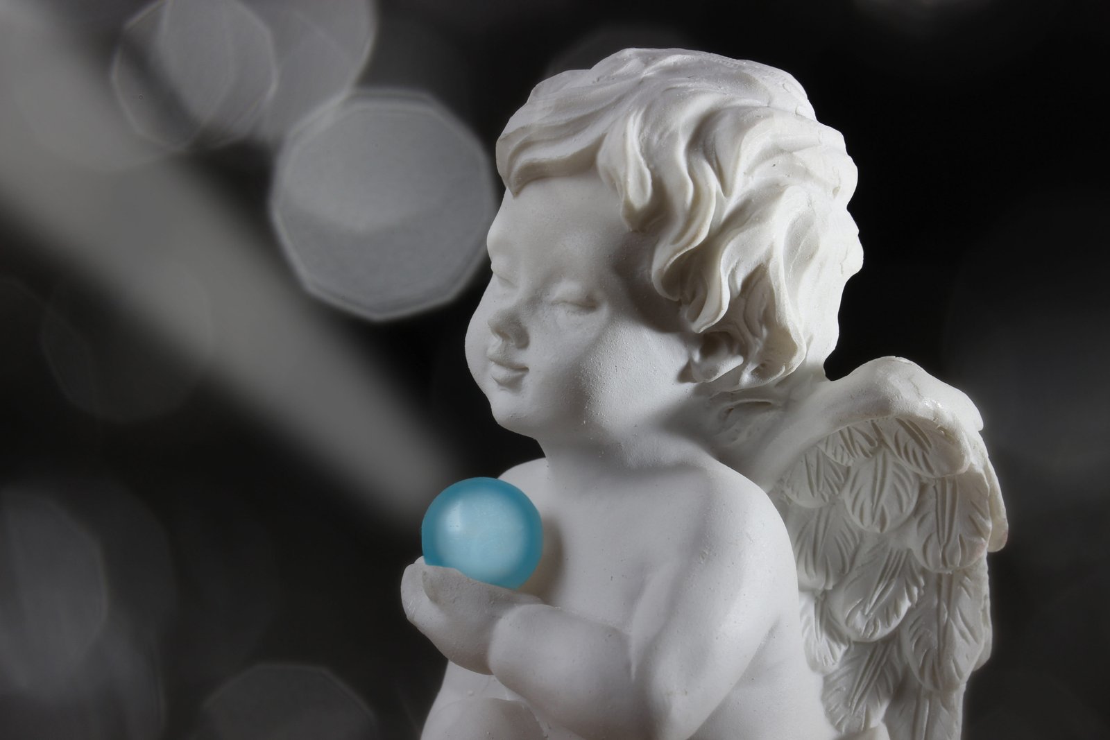 angel figure wing mystical statue atmosphere sculpture 2k 4k 5k