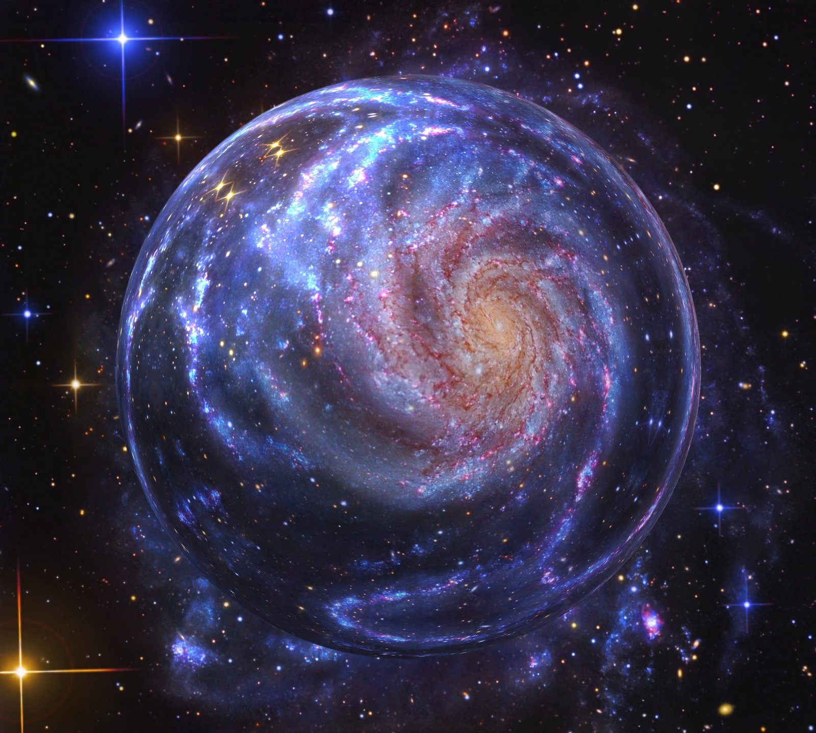 blue and brown planet black Hole galaxy fog kosmus universe 2k
