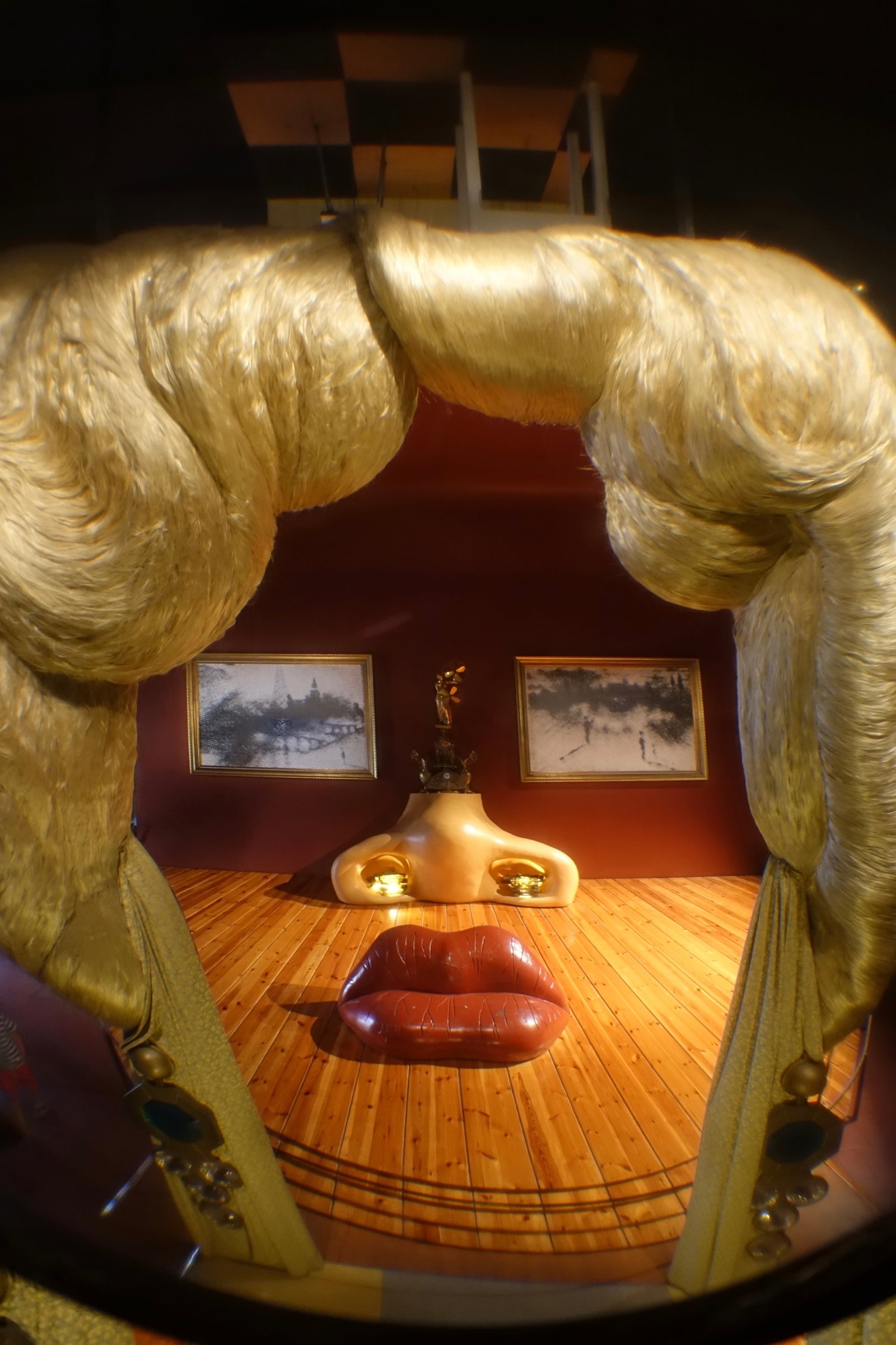 close up photo of brown wooden wall decor illusion dali perspective 2k