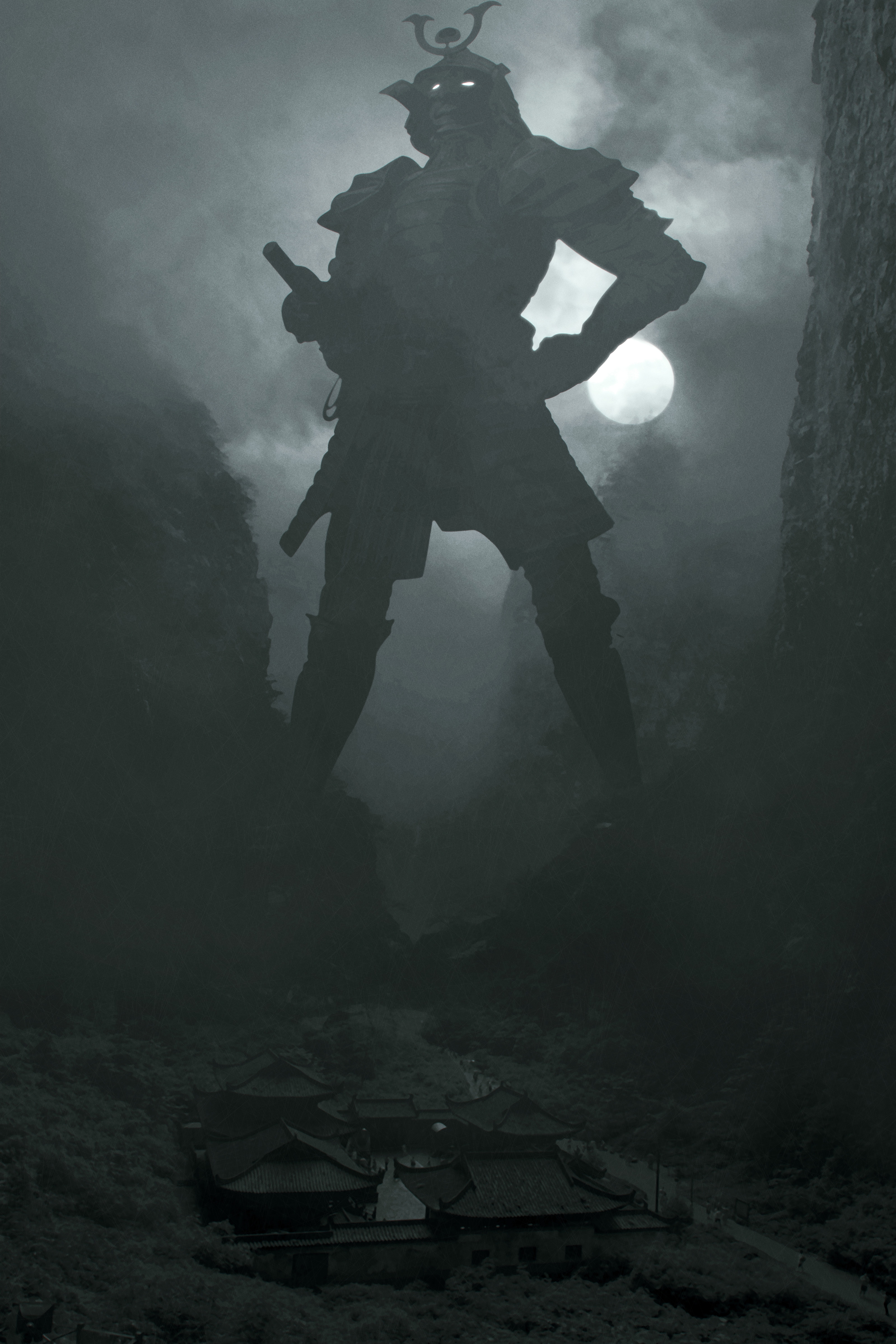 fantasy samurai mystical surreal composing photomontage 2k 4k 5k