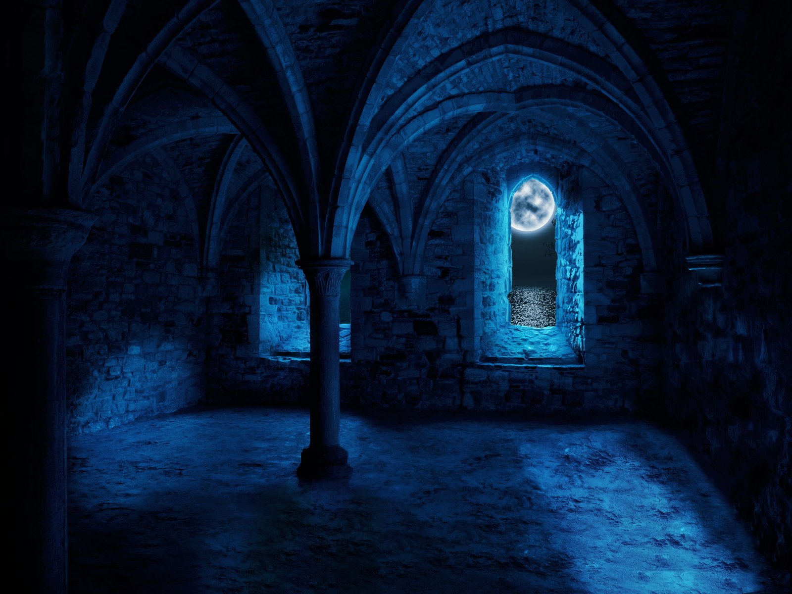 fantasy vault moon monastery abbey columnar substantiate 2k 4k
