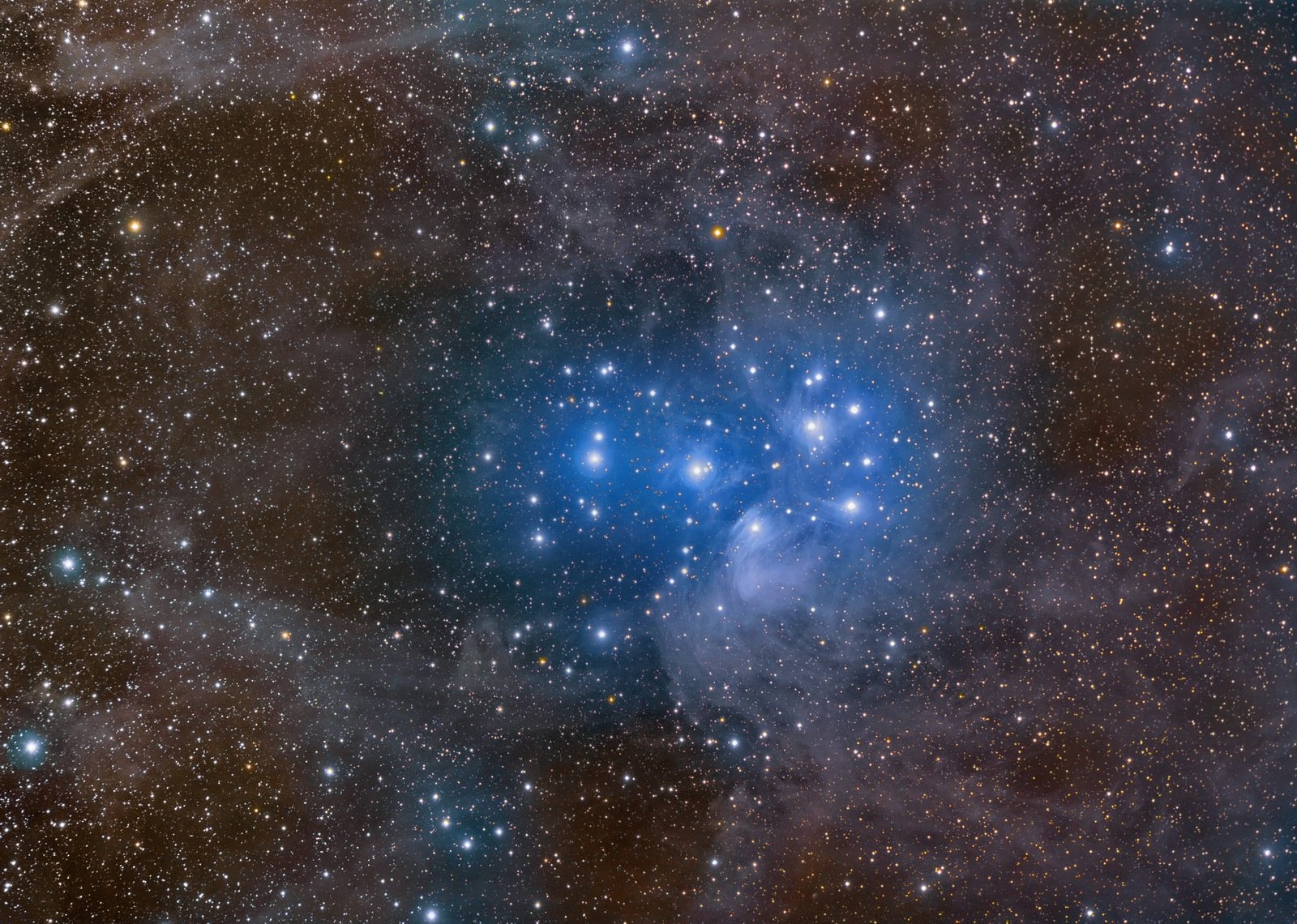 galaxy the pleiades star cluster fog kosmus universe night sky 2k