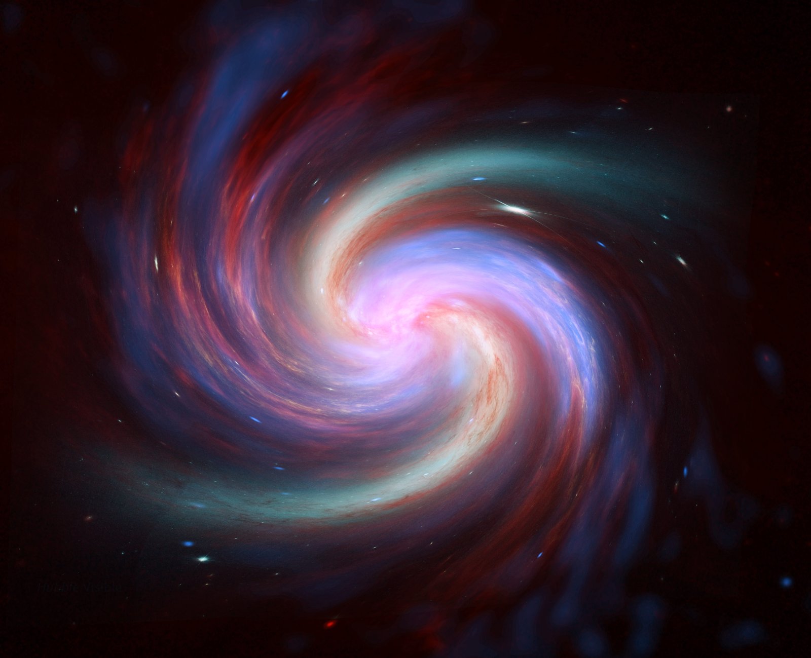 illustration of spiral galaxy multicolored universe strudel 2k 4k 5k
