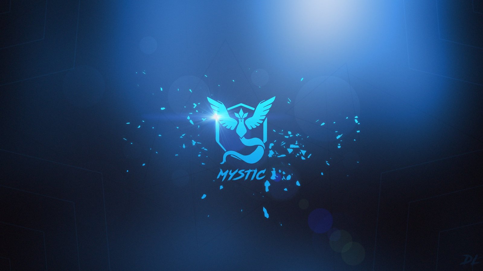 Pokemon Team Mystic logo Pok mon blue Go illuminated 66 2k
