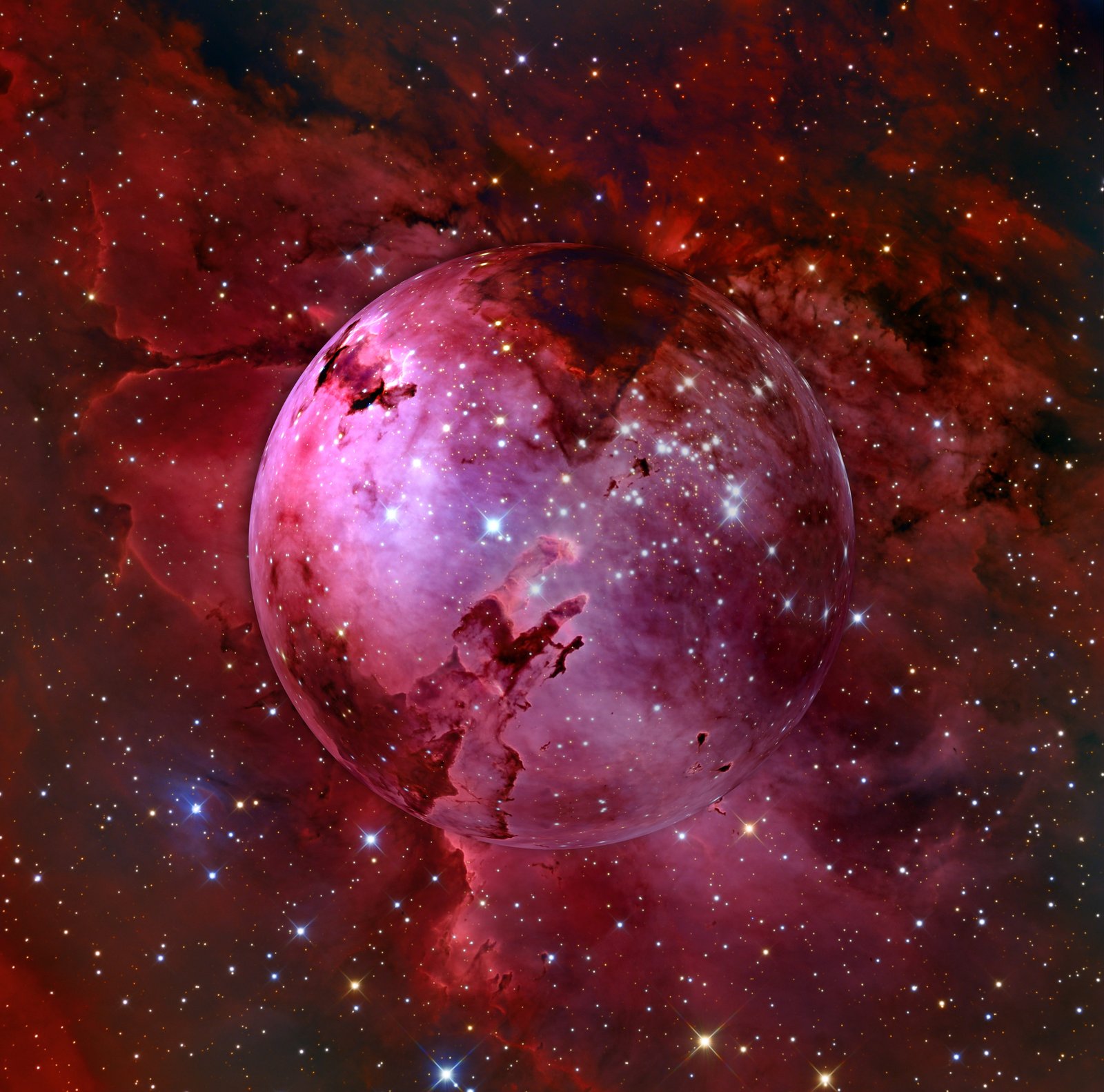 red planet and galaxy full of stars fog kosmus universe milky way 2k 4k 5k