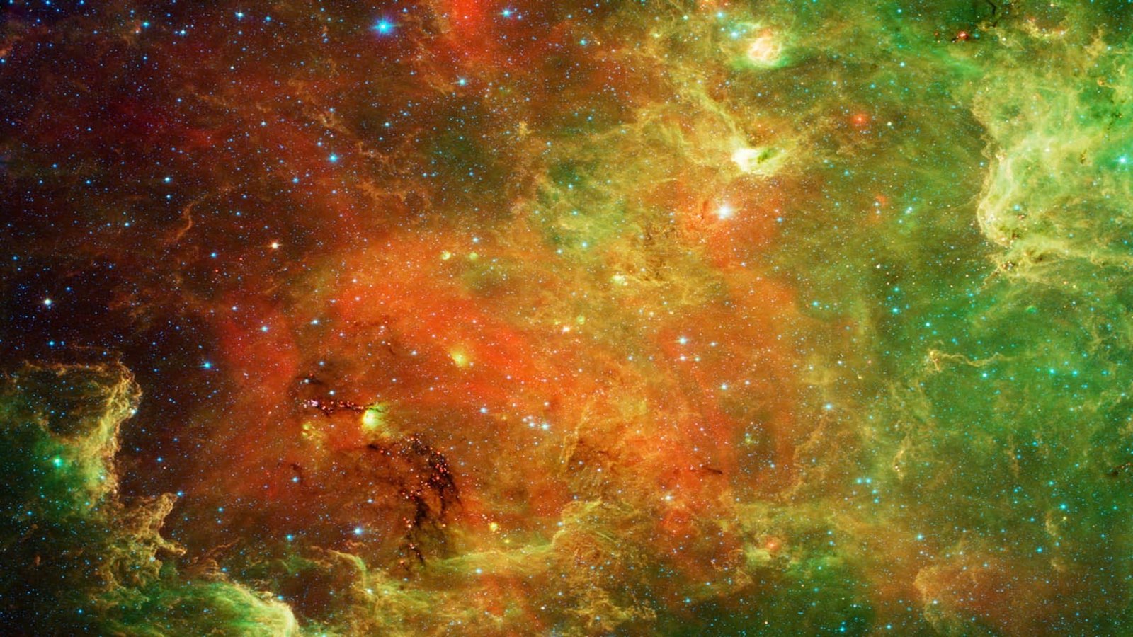 red orange green brown wallpaper galaxy fog kosmus universe 2k