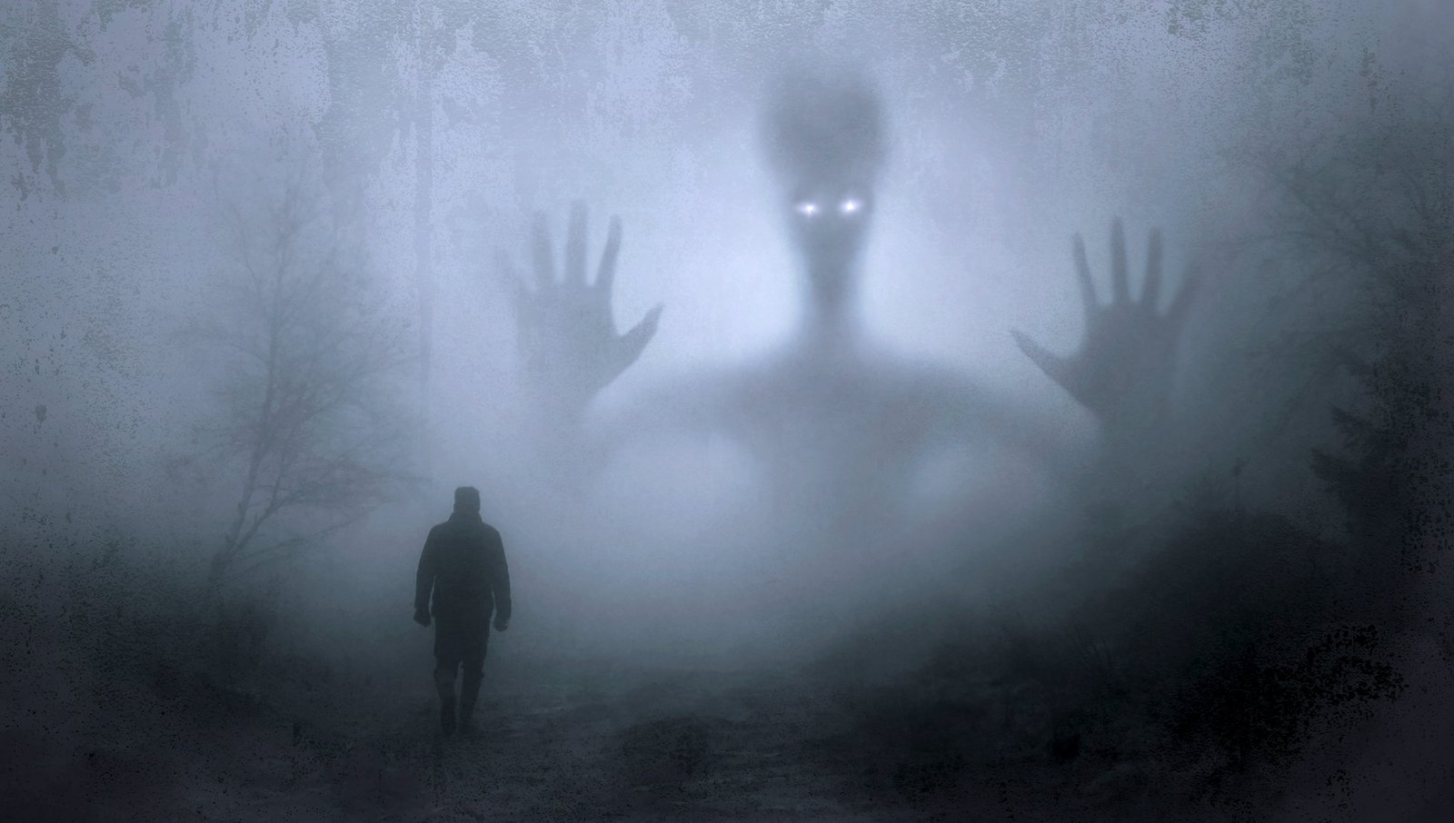 silhouette of a person with ghost and mist fantasy fog creepy 26 2k 4k 5k