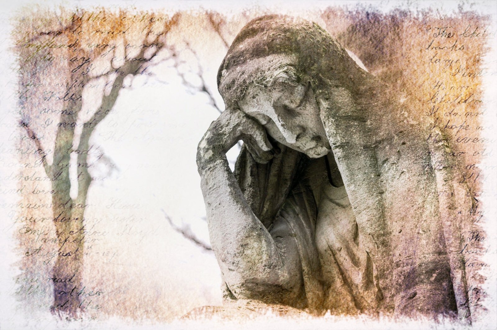 woman statue sculpture stone figure cemetery mourning art 2k