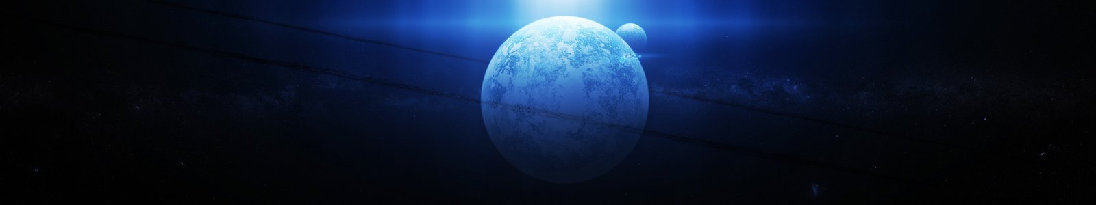 art dual multi planet rings space night panoramic blue widescreen dualmonitor dualscreen 2k 4k 5k