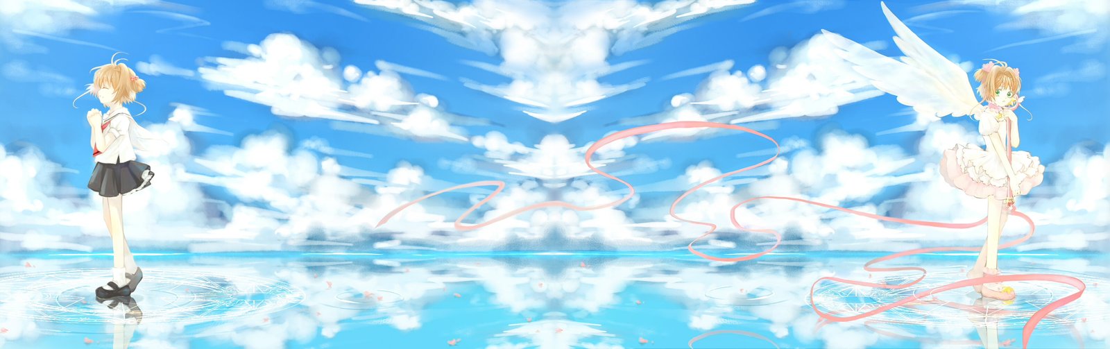 cardcaptor dual sakura widescreen dualmonitor dualscreen 2k