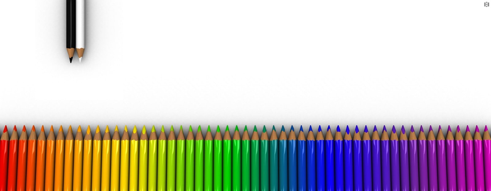 Colorful Crayons White Rainbow Dual Monitor color pencils Aero widescreen dualmonitor dualscreen 2k