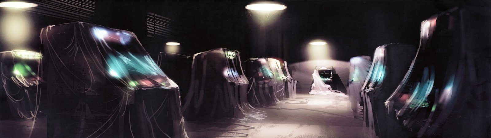dual monitors multiple display arcade cabinet artwork tron legacy lights widescreen dualmonitor dualscreen 2k 4k