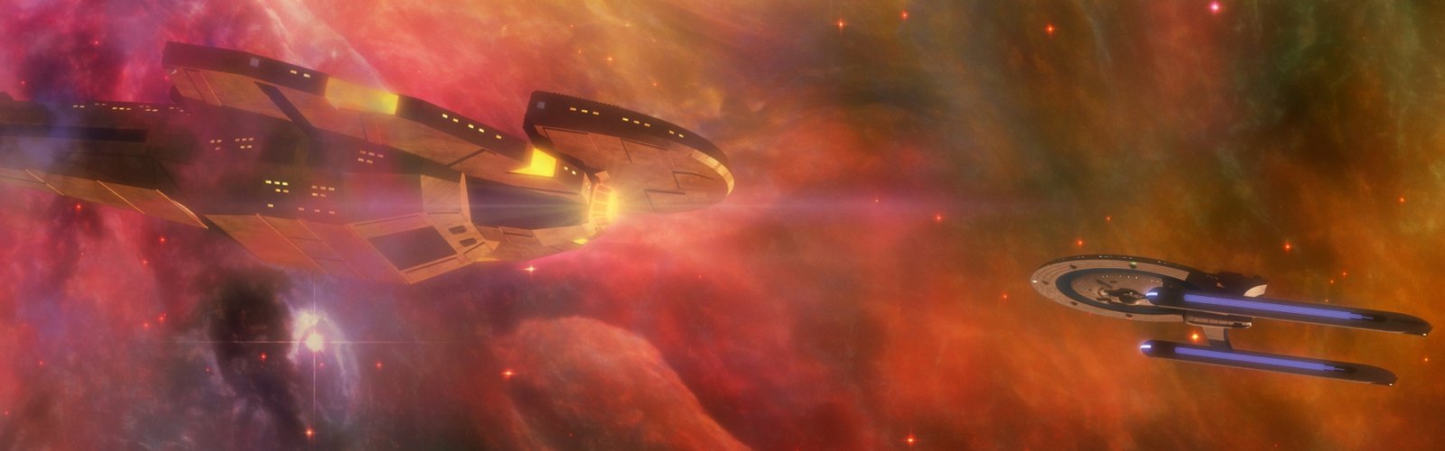 Dual Monitors Multiple Display nebula space spaceship Star Trek widescreen dualmonitor dualscreen 2k 4k