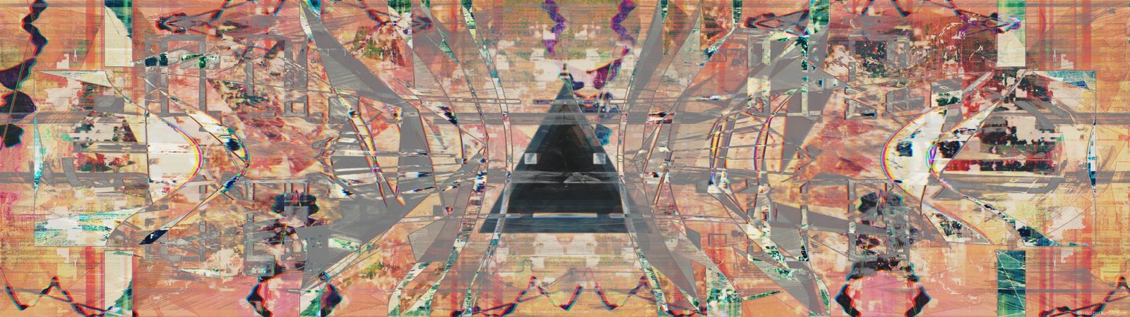 multicolored landscape abstract painting glitch art dual monitors widescreen dualmonitor dualscreen 2k 4k