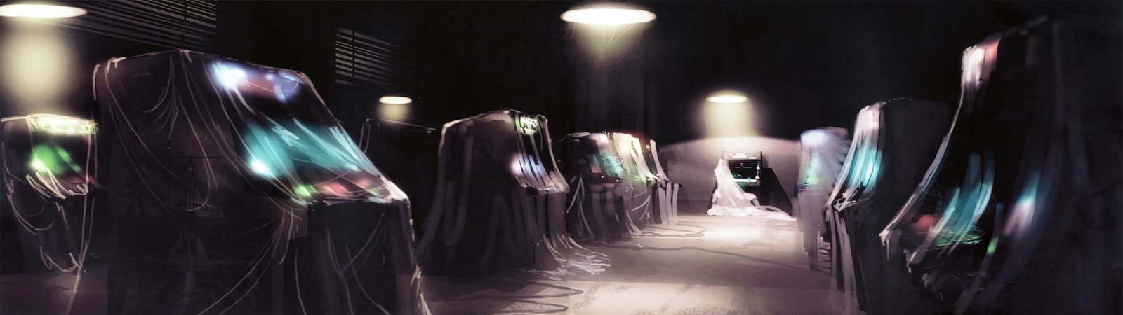 multiple display dual monitors lights arcade cabinet Tron Legacy widescreen dualmonitor dualscreen 2k 4k