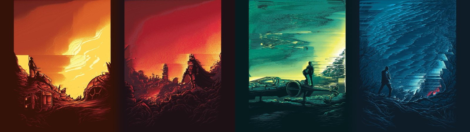 multiple display Star Wars dual monitors The Force Awakens widescreen dualmonitor dualscreen 2k 4k