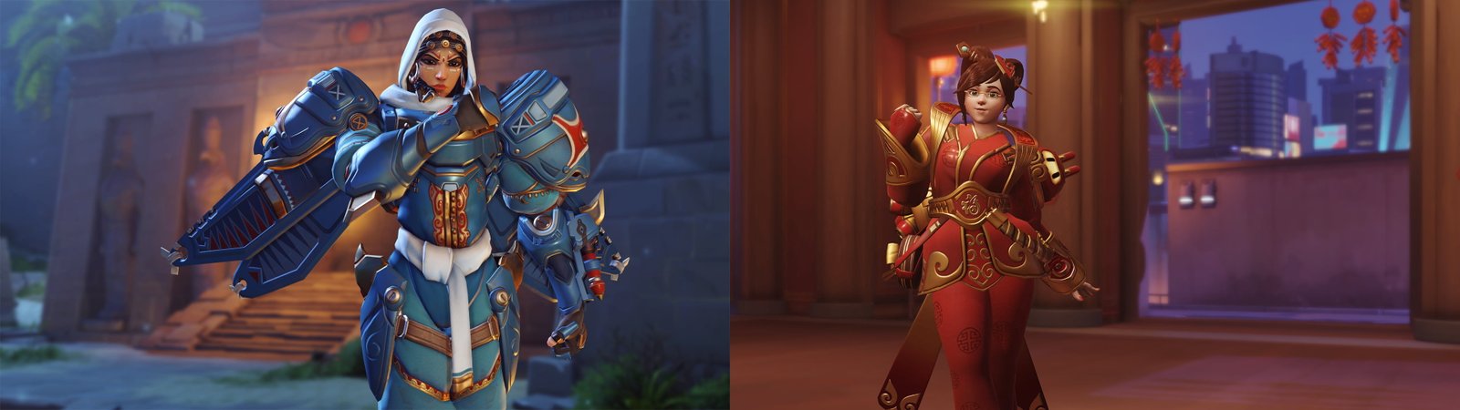 Overwatch dual monitors Mei Pharah widescreen dualmonitor dualscreen 2k 4k