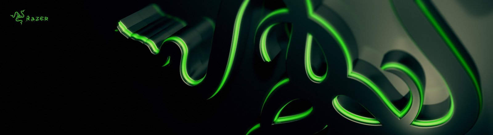 Razer Gaming Dual logo Computers Hardware green color widescreen dualmonitor dualscreen 2k 4k
