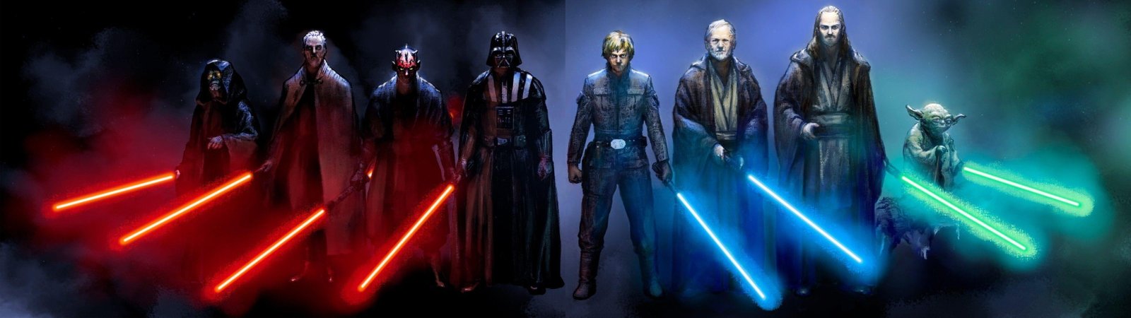 the Jedi Darth Vader dual monitor iodine Maul Luke Skywalker widescreen dualmonitor dualscreen 2k 4k