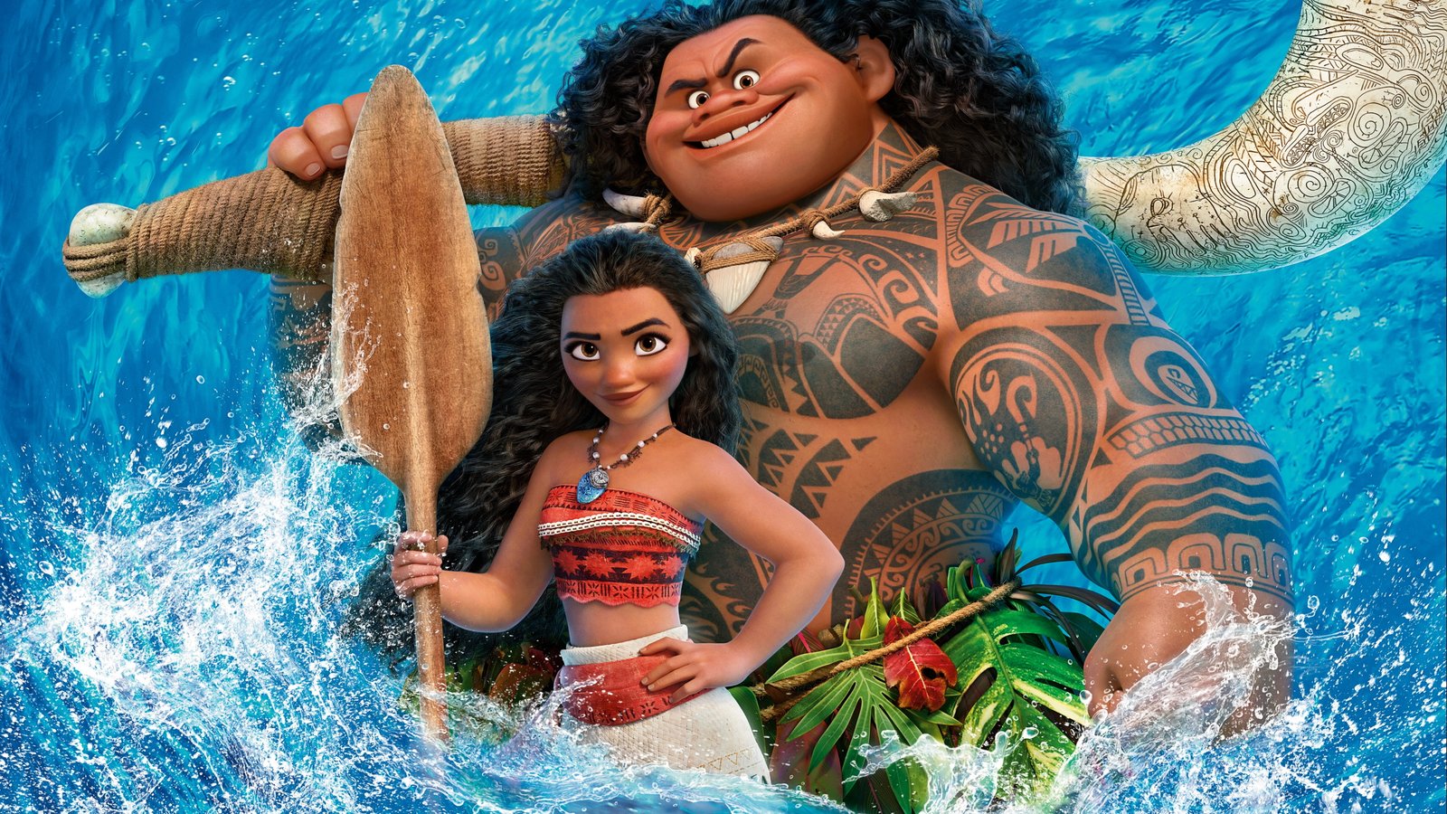 Moana and Maui poster 2k 4k 5k