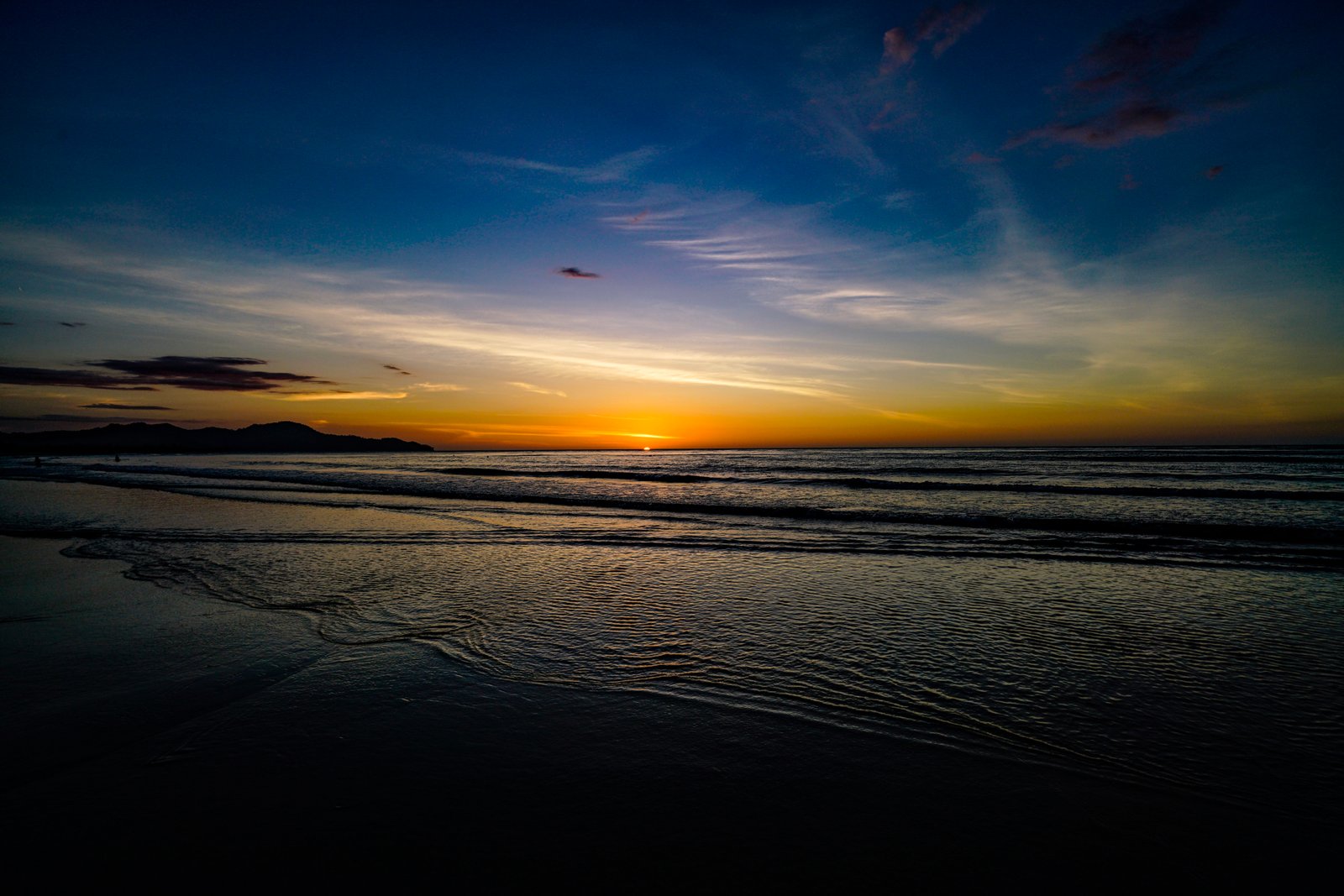 sea under clear blue sky sunset nature outdoors dusk red 2k 4k 5k 8k