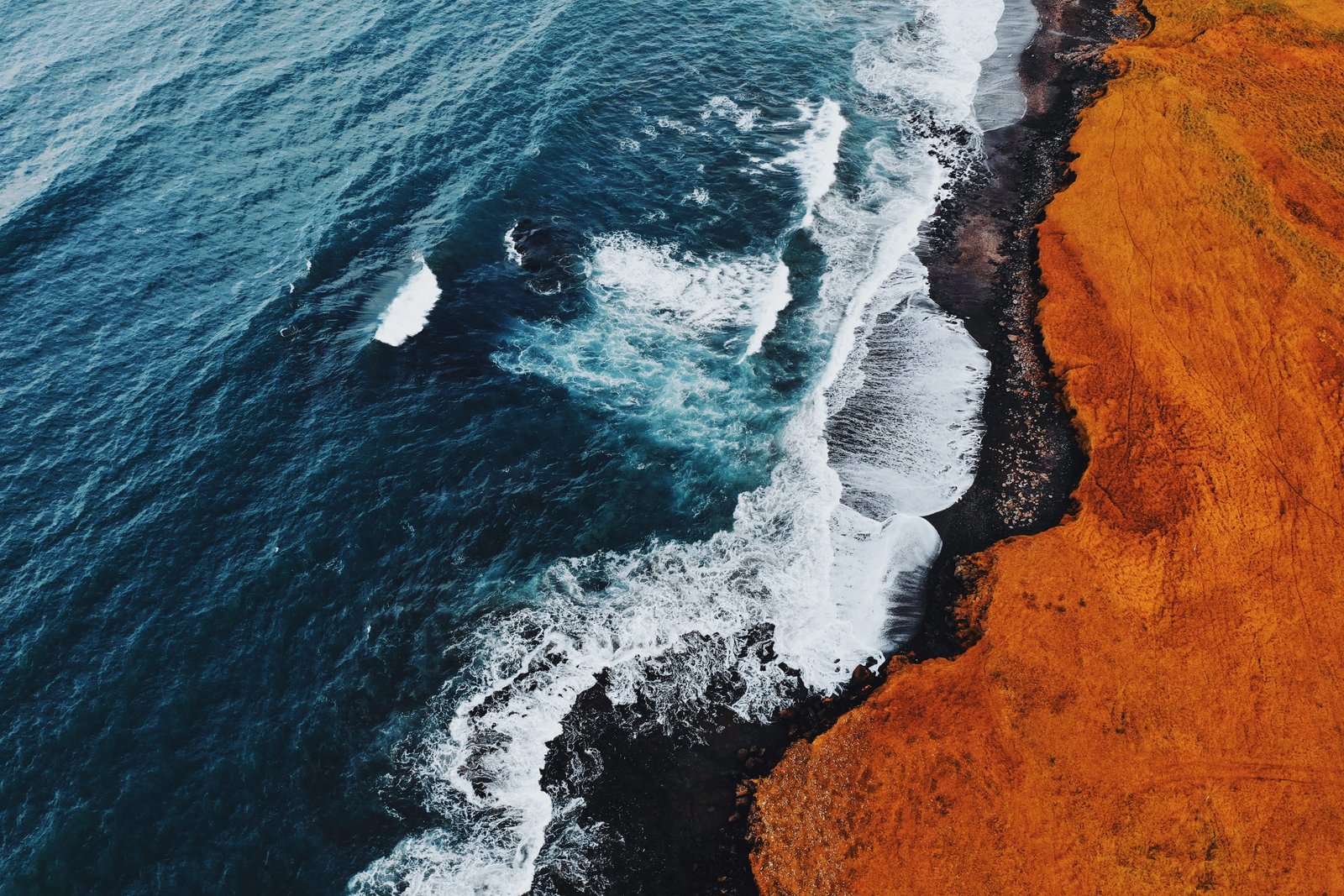 bird s eye view photography of beach line drone cliff 2k 4k 5k