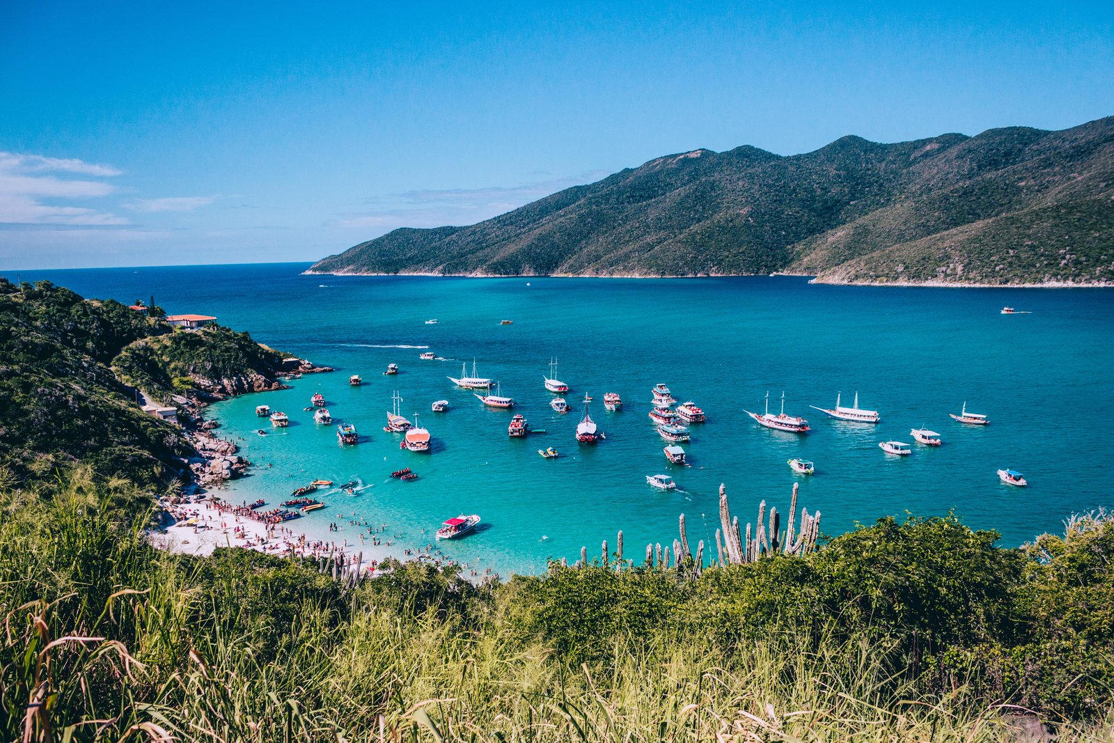 Boats On Sea arraial do cabo bay beach brazil coast daylight 2k 4k 5k