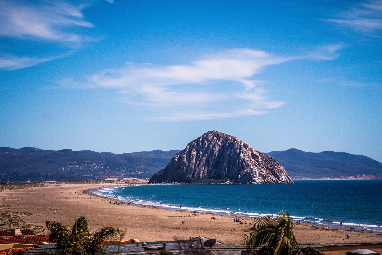 morro bay pacific ocean beach sea land water sky mountain 2k 4k 5k