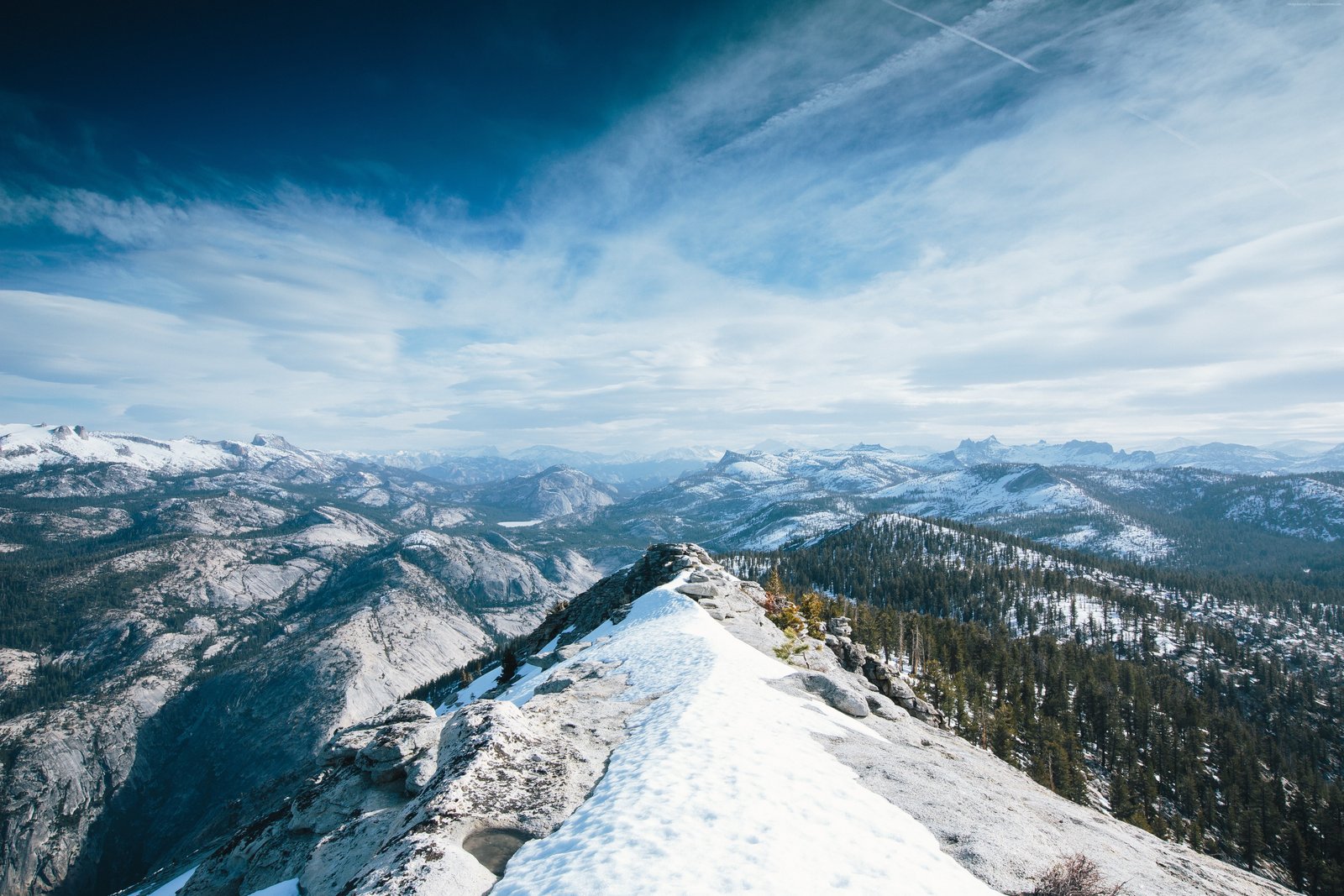mountains apple Yosemite winter forest OSX 2k 4k 5k