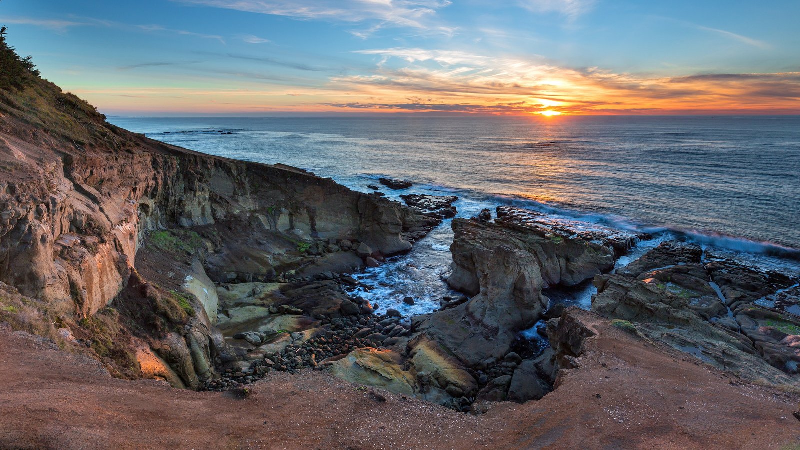 top nature scenery pics sunset rock sea scenics 2k 4k 5k