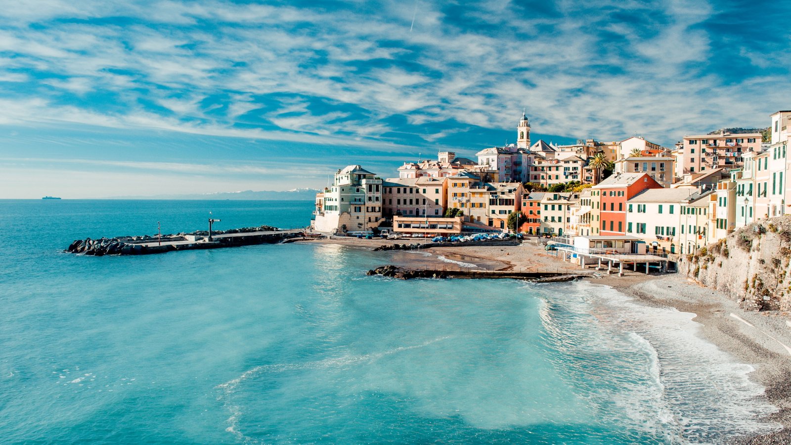 white concrete building near sea water Italy coast wallpaper 64 2k 4k 5k 8k