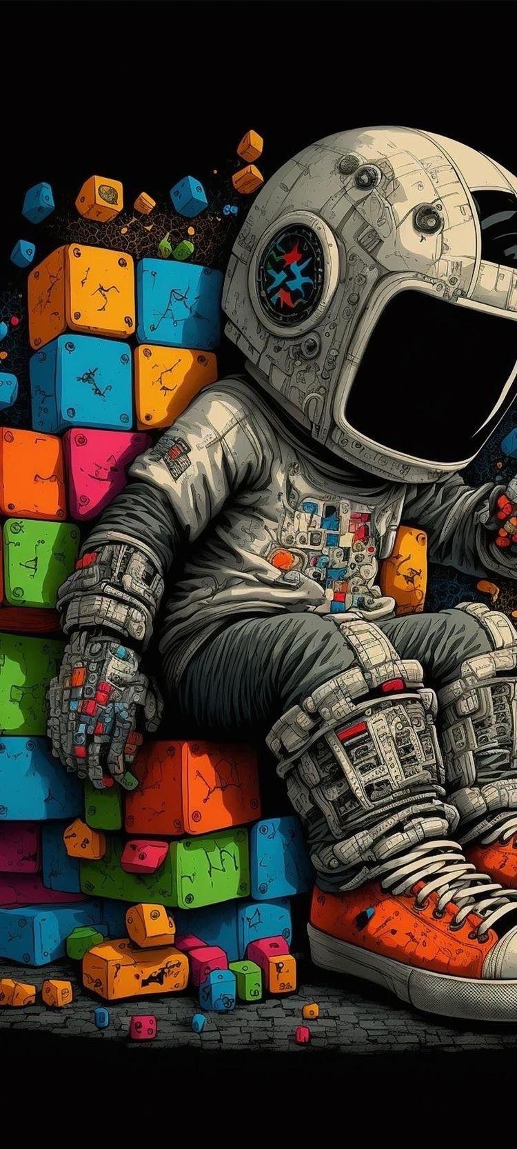 Astronaut mobile iphone wallpaper