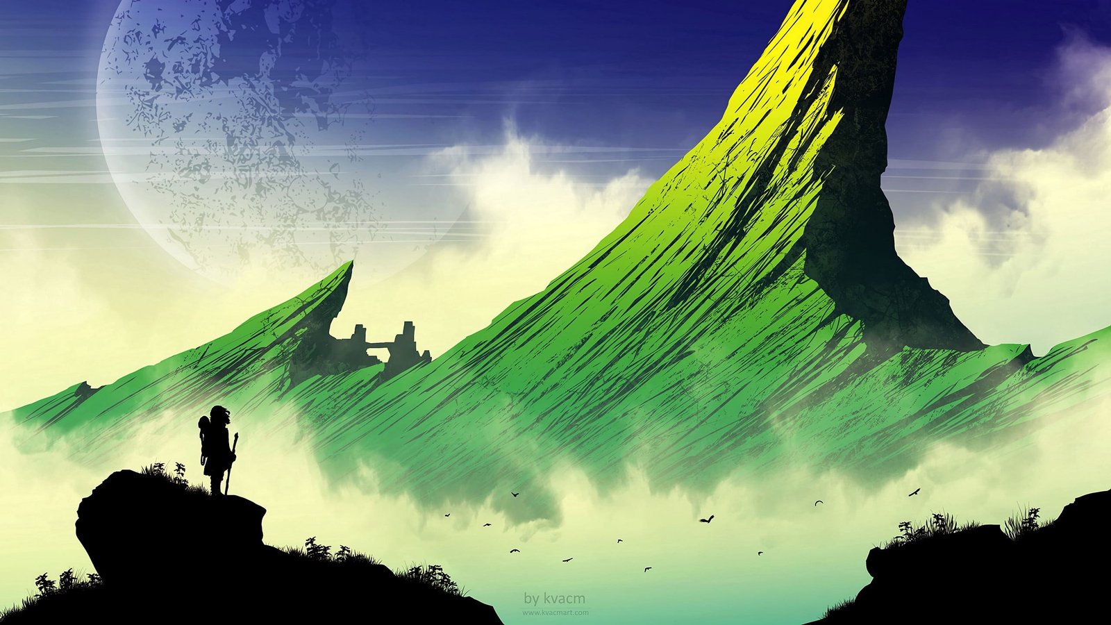 Silhouette of a wanderer 2k