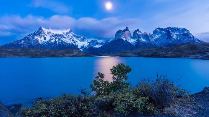 chile earth lake landscape moon night twilight rb 2k