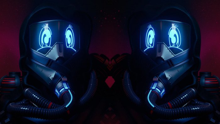 AronyMusic blue pink red digital art cyber punk cyberpunk