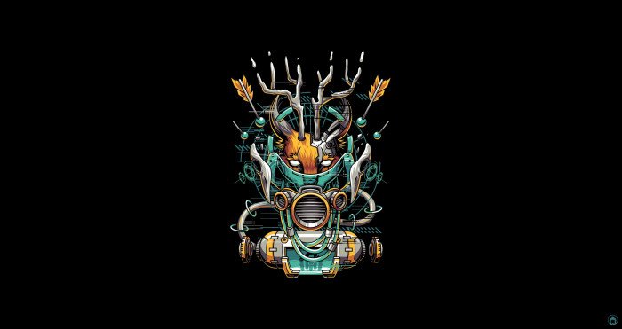 Art Robot Machine Vector Background Illustration Minimalism 2k