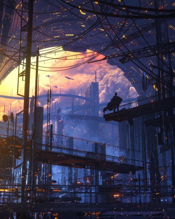 artwork digital art cyber city cyberpunk 2k