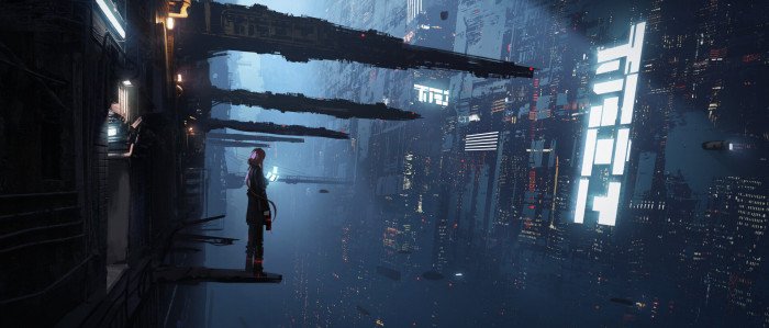 artwork digital art cyber city cyberpunk