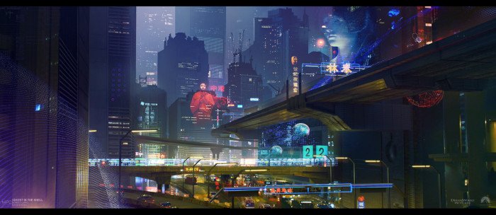 city building illustration cyber cyberpunk science fiction