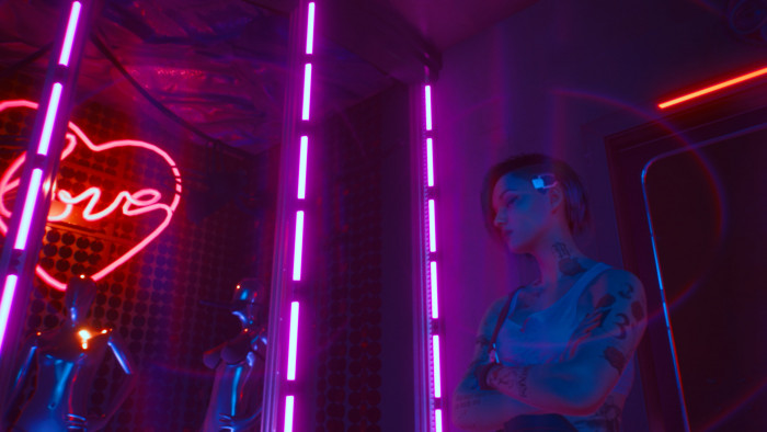 Cyberpunk video games Judy Alvarez love purple pink 2k