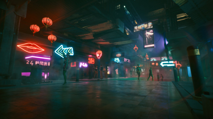 Cyberpunk video games lights neon purple pink underground 2k