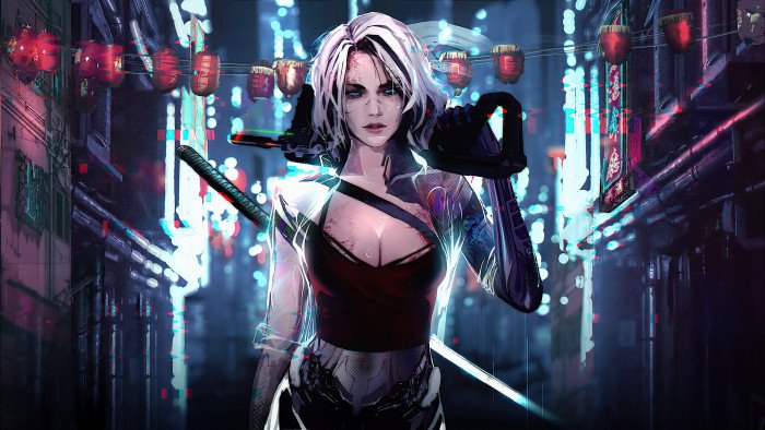 cyberpunk neon cyber city 2k