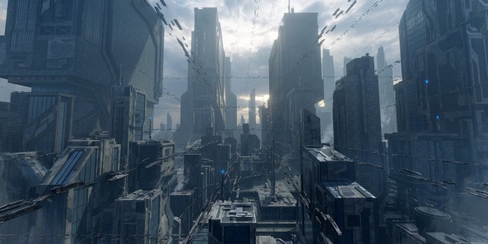 cyberpunk science fiction cyber city 2k 4k