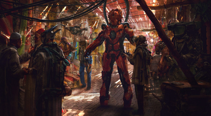 Eddie Mendoza artwork digital cyber cyberpunk Market robot