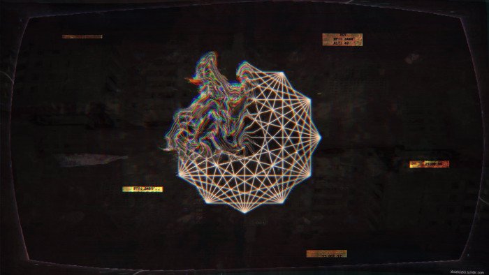 white illustration glitch art cyber abstract dark psychedelic