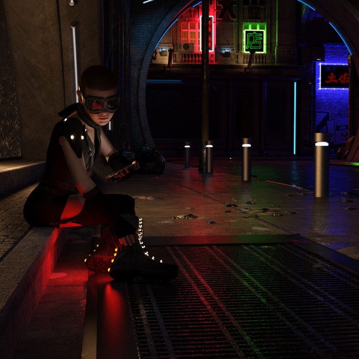 woman sci fi urban cyber punk future cover female forward 2k