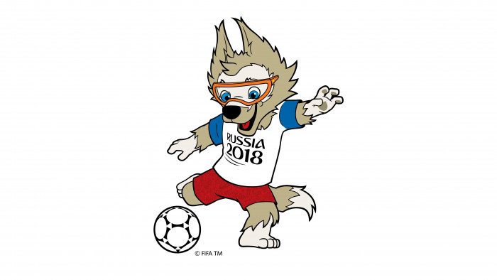 FIFA World Cup mascot Zabivaka simple background wolf soccer ball 2k 4k 5k