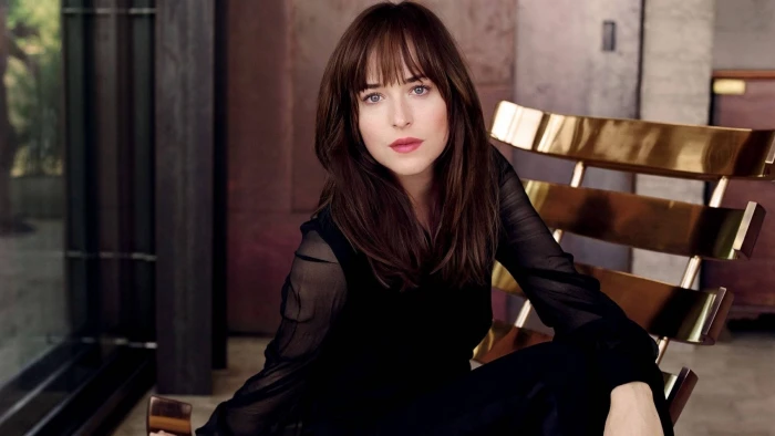 dakota johnson sitting elegantly actress hollywood